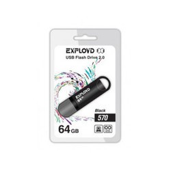 USB Flash (флешка) EXPLOYD 570 64Gb (черный)