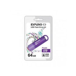 USB Flash (флешка) EXPLOYD 570 64Gb (фиолетовый)