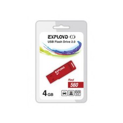 USB Flash (флешка) EXPLOYD 560 4Gb (красный)