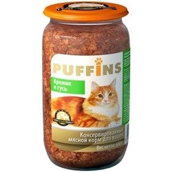 Корм для кошек Puffins Canned with Rabbit/Goose 0.65 kg