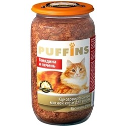 Корм для кошек Puffins Canned with Beef/Liver 0.65 kg
