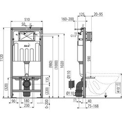 Инсталляция для туалета Alca Plast AM101/1120 Sadromodul