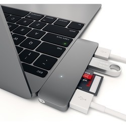 Картридер/USB-хаб Satechi Aluminum Type-C USB Hub (серый)