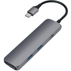 Картридер/USB-хаб Satechi Slim Aluminum Type-C Multi-Port Adapter 4K (серебристый)
