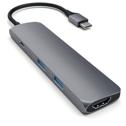 Картридер/USB-хаб Satechi Slim Aluminum Type-C Multi-Port Adapter 4K (серый)