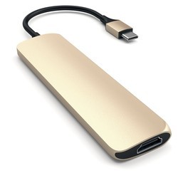 Картридер/USB-хаб Satechi Slim Aluminum Type-C Multi-Port Adapter 4K (розовый)