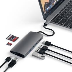 Картридер/USB-хаб Satechi Type-C Multi-Port Adapter 4K with Ethernet V2 (серебристый)