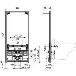 Инсталляция для туалета Alca Plast A105/1120