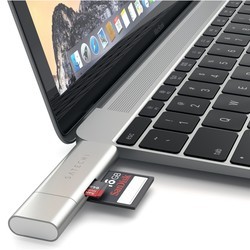 Картридер/USB-хаб Satechi Aluminum Type-C USB 3.0 and Micro/SD Card Reader (серый)
