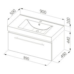 Тумба под умывальник Aquaform Decora 90 0401-542112