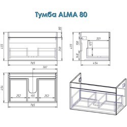 Тумба под умывальник Alvaro Banos Alma 80