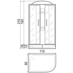 Душевая кабина River Nara 110/80/26 MT R