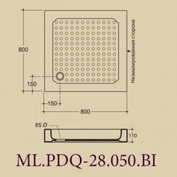Душевой поддон Migliore ML.PDQ-28.050.BI