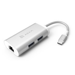 Картридер/USB-хаб ADAM Elements CASA Hub eC301 3 port USB-C to Lan Hub (серый)