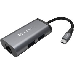 Картридер/USB-хаб ADAM Elements CASA Hub eC301 3 port USB-C to Lan Hub (серый)