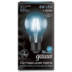 Лампочка Gauss LED A60 6W 2700K E27 102802106