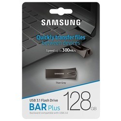 USB Flash (флешка) Samsung BAR Plus 32Gb (серебристый)
