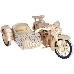 3D пазл Wooden Toys Motorcycle with Sidecar P124