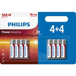 Аккумуляторная батарейка Philips Power Alkaline 8xAAA