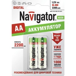 Аккумуляторная батарейка Navigator 2xAA 2200 mAh