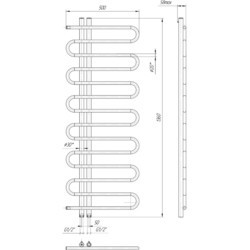 Полотенцесушитель MARIO Euro Snake 500x1360