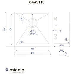 Кухонная мойка Minola Senzo SC49110