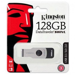 USB Flash (флешка) Kingston DataTraveler Swivl 128Gb (черный)