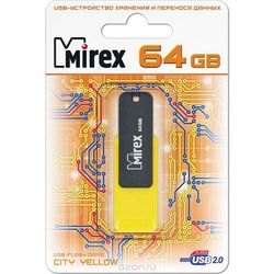 USB Flash (флешка) Mirex CITY 64Gb (желтый)
