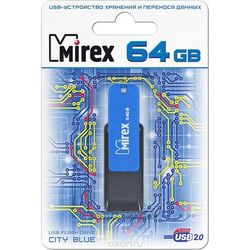 USB Flash (флешка) Mirex CITY 64Gb (синий)