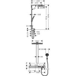 Душевая система Hansgrohe Rainmaker Select Showerpipe 460 27109