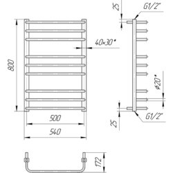 Полотенцесушитель MARIO Premium Standard 540x800