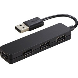 Картридер/USB-хаб Hama Slim 1:4 USB 2.0 Hub