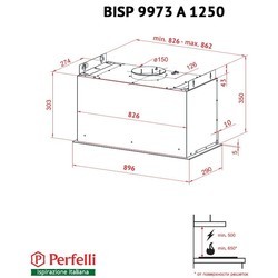 Вытяжка Perfelli BISP 9973 A 1250 W LED Strip