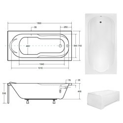 Ванна Besco Bona 150x70