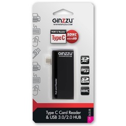 Картридер/USB-хаб Ginzzu GR-562UB