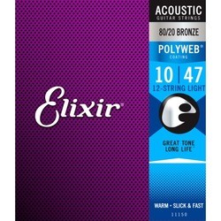 Струны Elixir Acoustic 80/20 Bronze PW 12-String 10-47