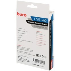 Картридер/USB-хаб Buro BU-HUB4-0.5-U2.0-Snake