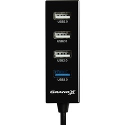 Картридер/USB-хаб Grand-X GH-409