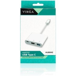 Картридер/USB-хаб Vinga HUB042