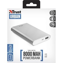 Powerbank аккумулятор Trust Ula Thin Metal Power Bank 8000