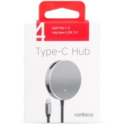 Картридер/USB-хаб Rombica Type-C Hub Metal