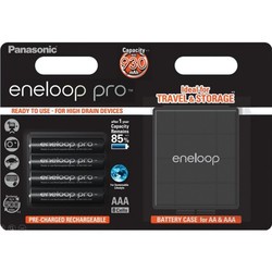Аккумуляторная батарейка Panasonic Eneloop Pro 4xAAA 930 mAh + case