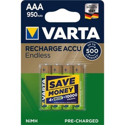 Аккумуляторная батарейка Varta Rechargeable Accu Endless 4xAAA 950 mAh