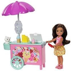 Кукла Barbie Club Chelsea and Ice Cream Cart FDB33