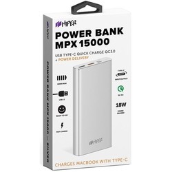 Powerbank аккумулятор Hiper MPX15000 (золотистый)