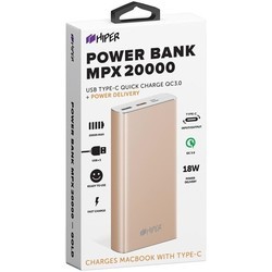 Powerbank аккумулятор Hiper MPX20000 (золотистый)