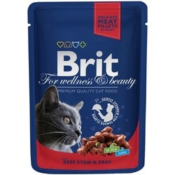 Корм для кошек Brit Premium Pouch Beef/Peas 2.4 kg