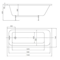 Ванна Aquatek Mia 140x70