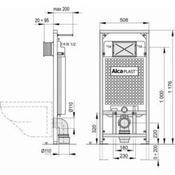 Инсталляция для туалета Alca Plast A101/1120 Sadromodul