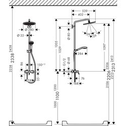 Душевая система Hansgrohe Croma Select S Showerpipe 280 26791